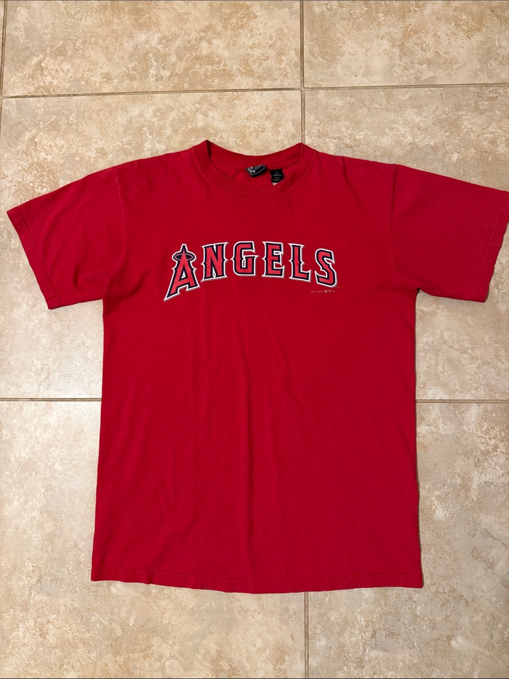 2002 Gear For Sports Red Angels Graphic Short Sleeve Tee